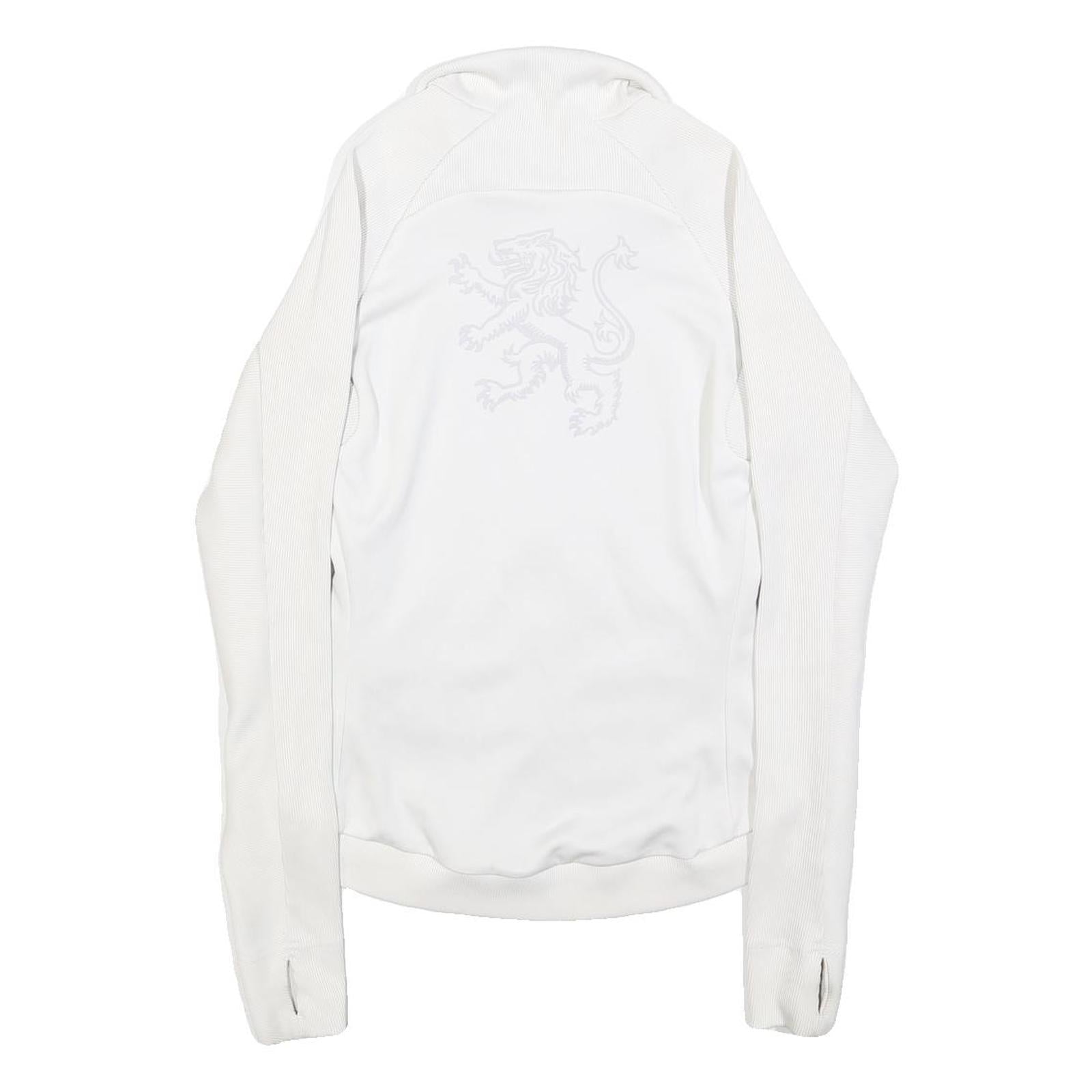 NIKE Womens White Jacket XS Polyester Blend Plain Zip Performance Activewear