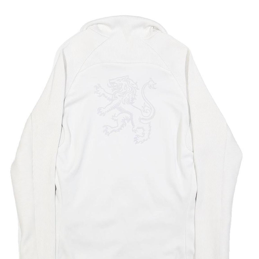 NIKE Womens White Jacket XS Polyester Blend Plain Zip Performance Activewear
