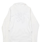 NIKE Womens White Jacket XS Polyester Blend Plain Zip Performance Activewear