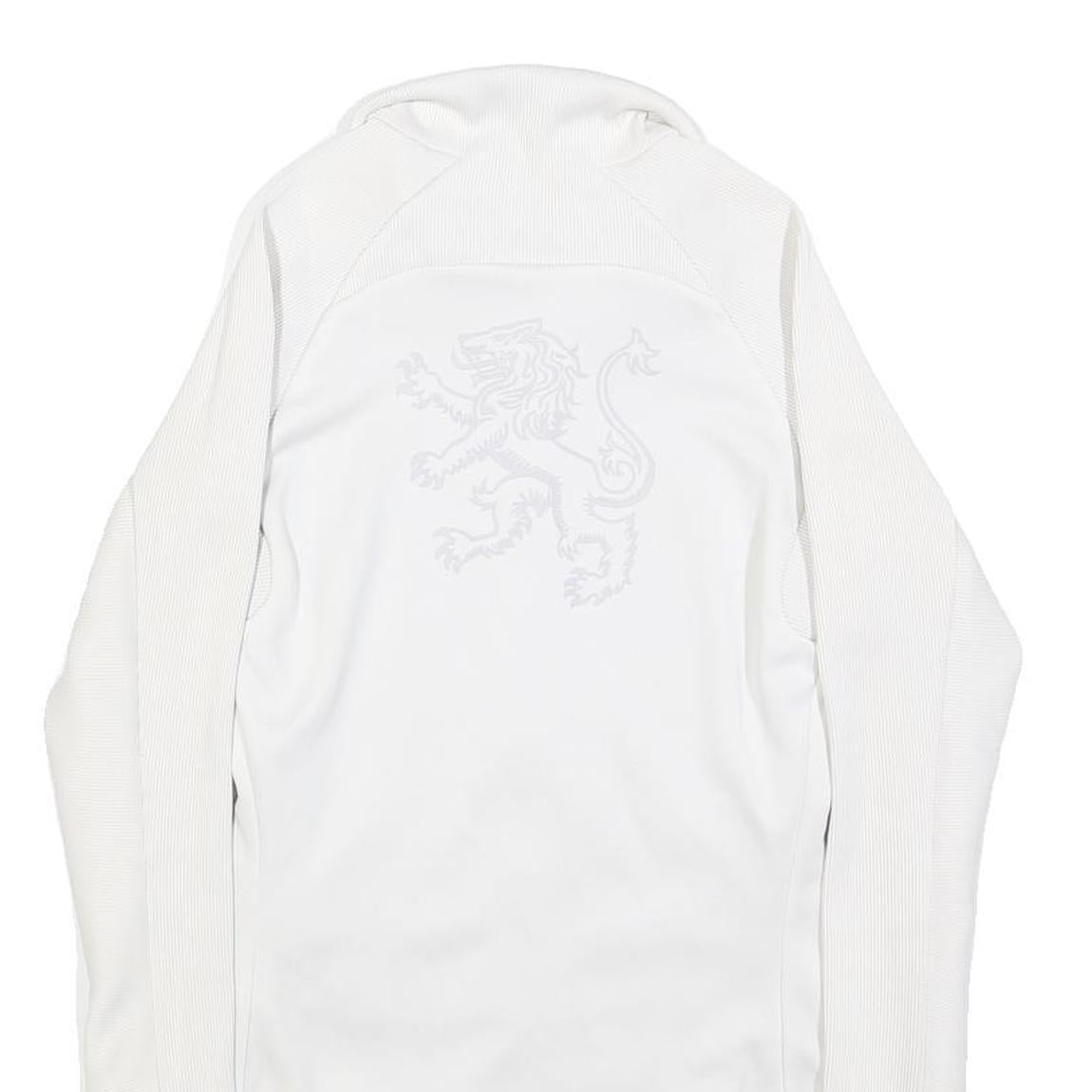 NIKE Womens White Jacket XS Polyester Blend Plain Zip Performance Activewear