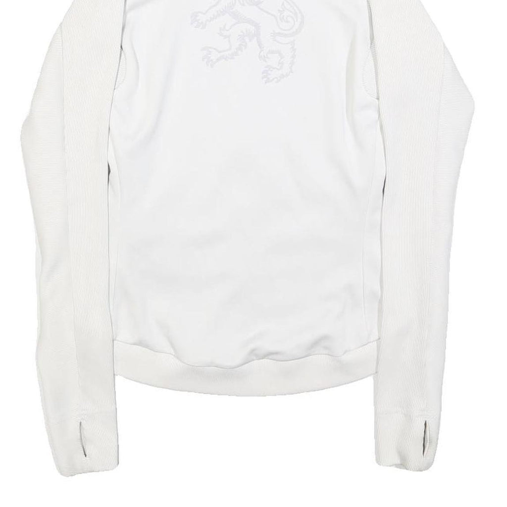 NIKE Womens White Jacket XS Polyester Blend Plain Zip Performance Activewear