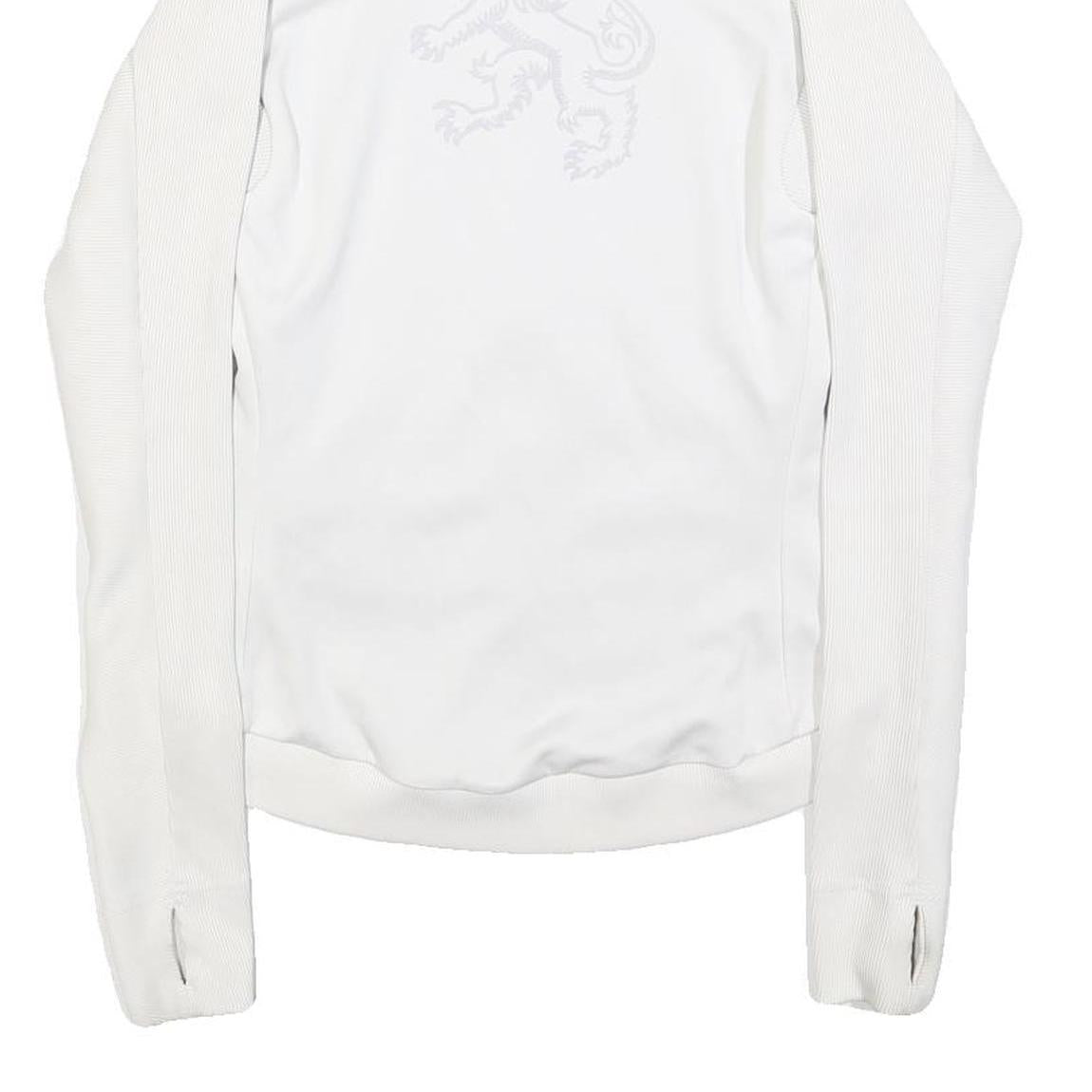 NIKE Womens White Jacket XS Polyester Blend Plain Zip Performance Activewear