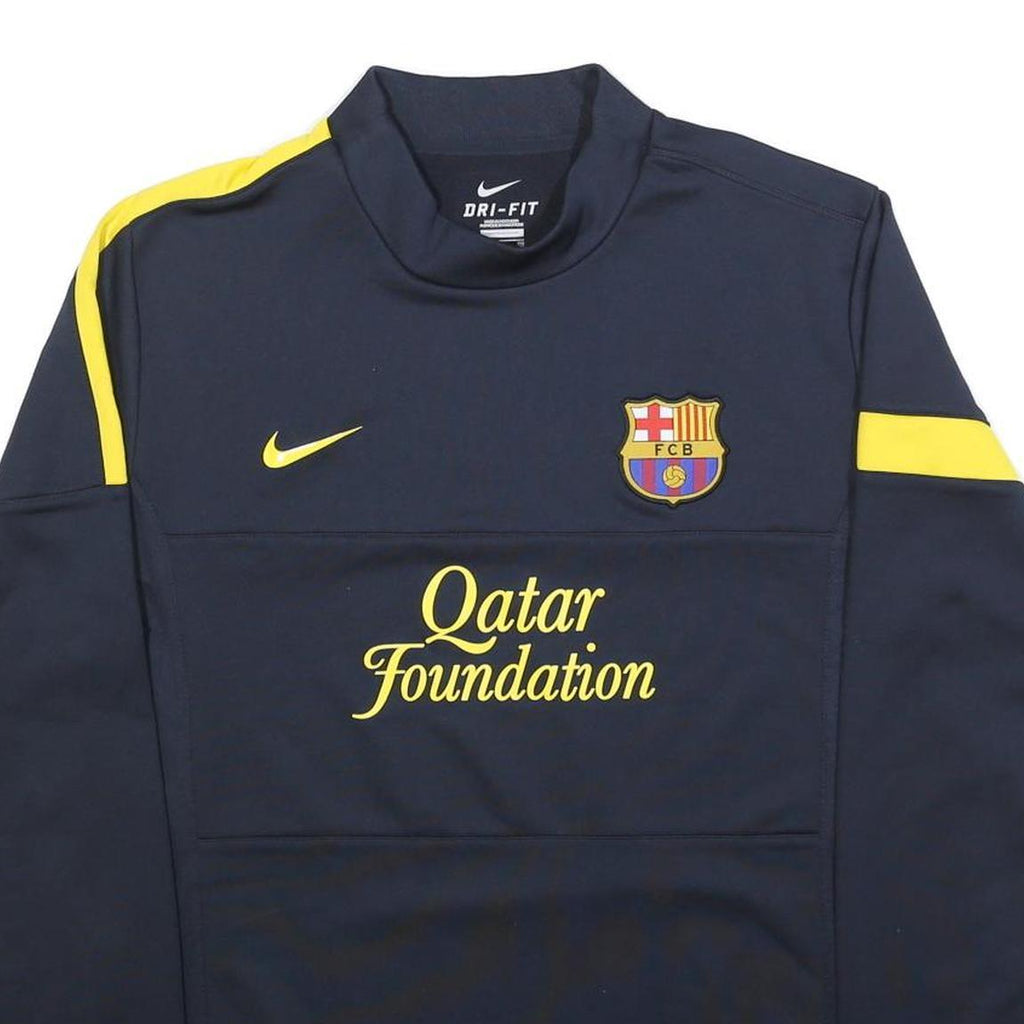 NIKE Mens Blue & Yellow Football Sweatshirt Crew Neck XL Qatar Foundation