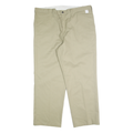 DICKIES Mens Regular Cotton Blend Beige Workwear Trousers W40 L31 Durable Zip