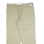 DICKIES Mens Regular Cotton Blend Beige Workwear Trousers W40 L31 Durable Zip