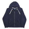 POLO RALPH LAUREN Mens Navy Blue Hoodie L Cotton Blend Full Zip Pocket Casual