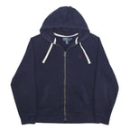 POLO RALPH LAUREN Mens Navy Blue Hoodie L Cotton Blend Full Zip Pocket Casual