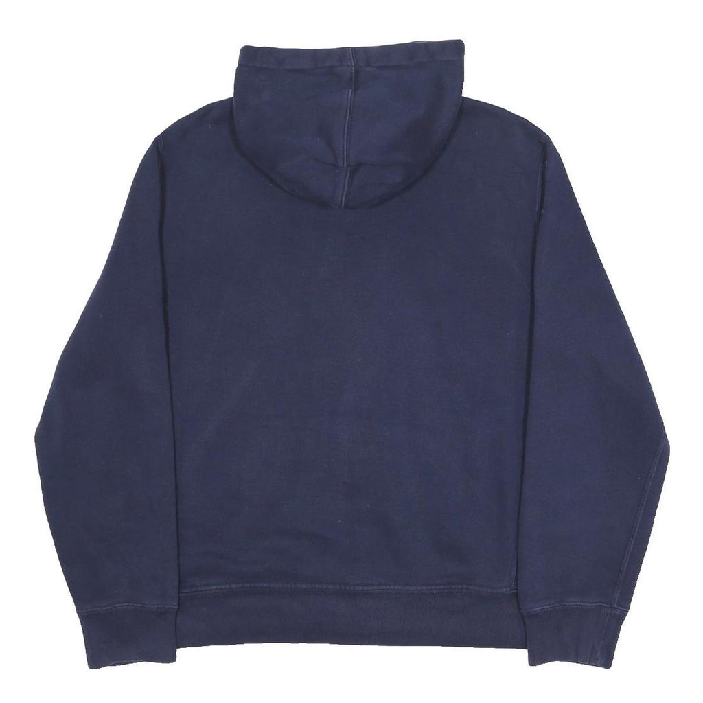 POLO RALPH LAUREN Mens Navy Blue Hoodie L Cotton Blend Full Zip Pocket Casual
