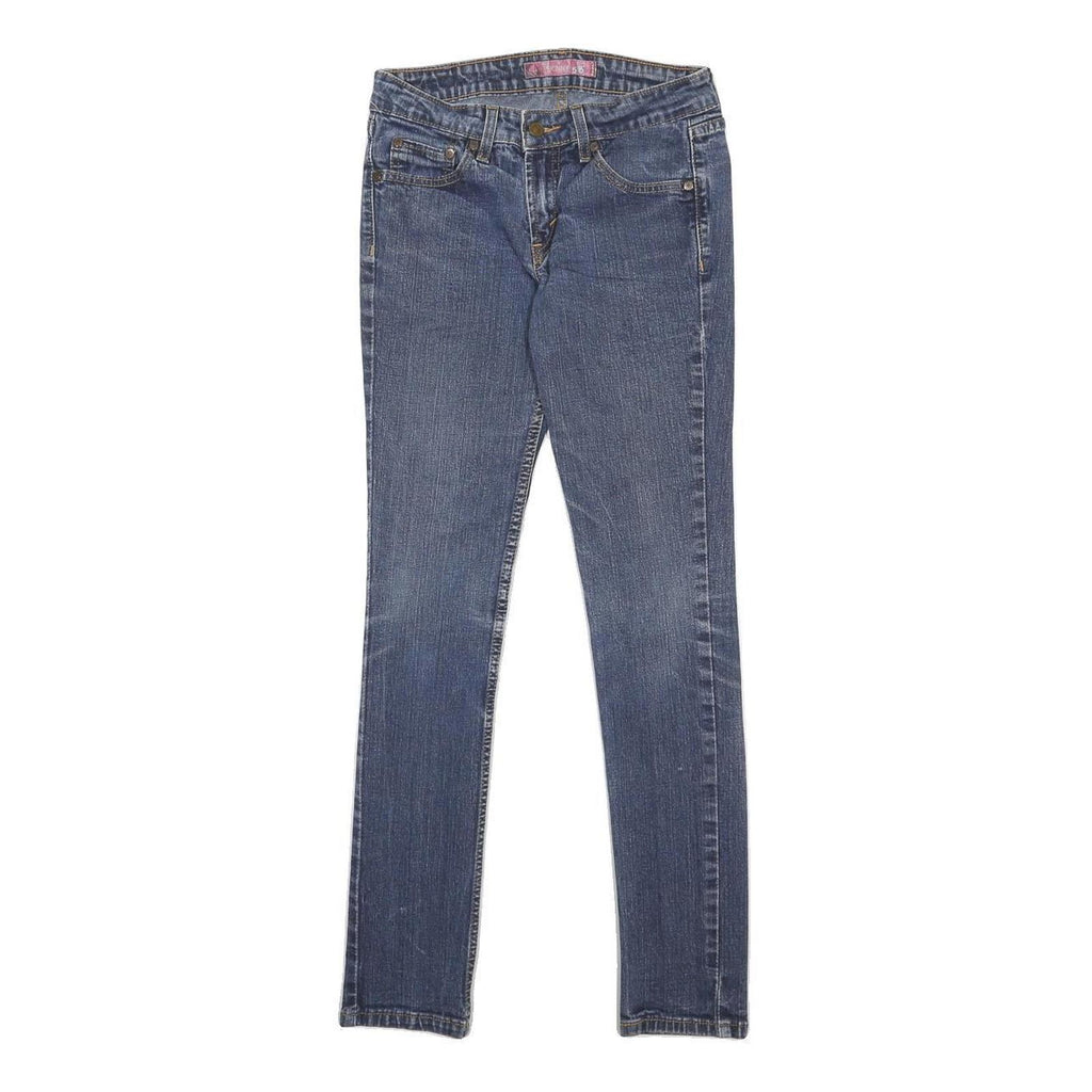 LEVI'S 518 Womens Slim Blue Denim Medium Cotton Blend W26 L30 Skinny Jeans