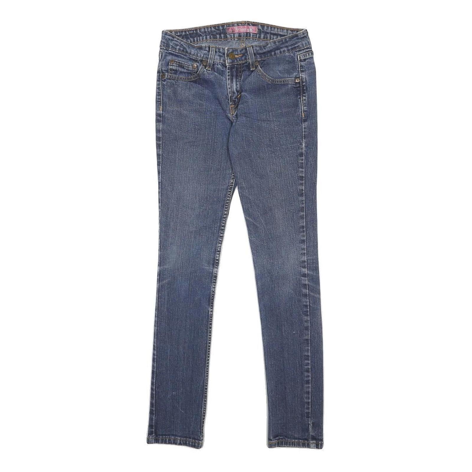 LEVI'S 518 Womens Slim Blue Denim Medium Cotton Blend W26 L30 Skinny Jeans