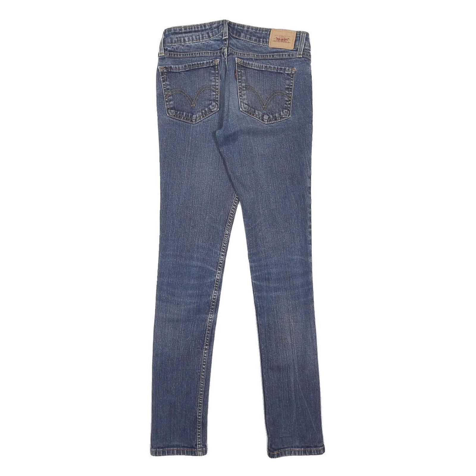 LEVI'S 518 Womens Slim Blue Denim Medium Cotton Blend W26 L30 Skinny Jeans