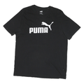 PUMA Mens Black Graphic T-Shirt L Short Sleeve Crew Neck Sports Logo Print