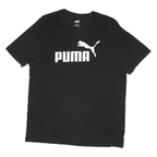 PUMA Mens Black Graphic T-Shirt L Short Sleeve Crew Neck Sports Logo Print