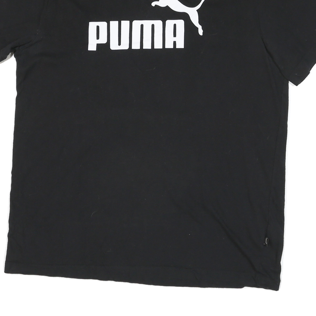 PUMA Mens Black Graphic T-Shirt L Short Sleeve Crew Neck Sports Logo Print