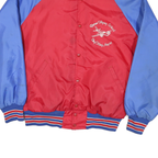 SPORTSWEAR Mens Red & Blue Bomber Jacket L Polyester Blend Plain Button Closure