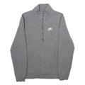 NIKE Mens Grey 1/4 Zip XS Cotton Blend Sweatshirt Pullover Casual Comfort