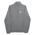 NIKE Mens Grey 1/4 Zip XS Cotton Blend Sweatshirt Pullover Casual Comfort