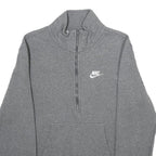 NIKE Mens Grey 1/4 Zip XS Cotton Blend Sweatshirt Pullover Casual Comfort