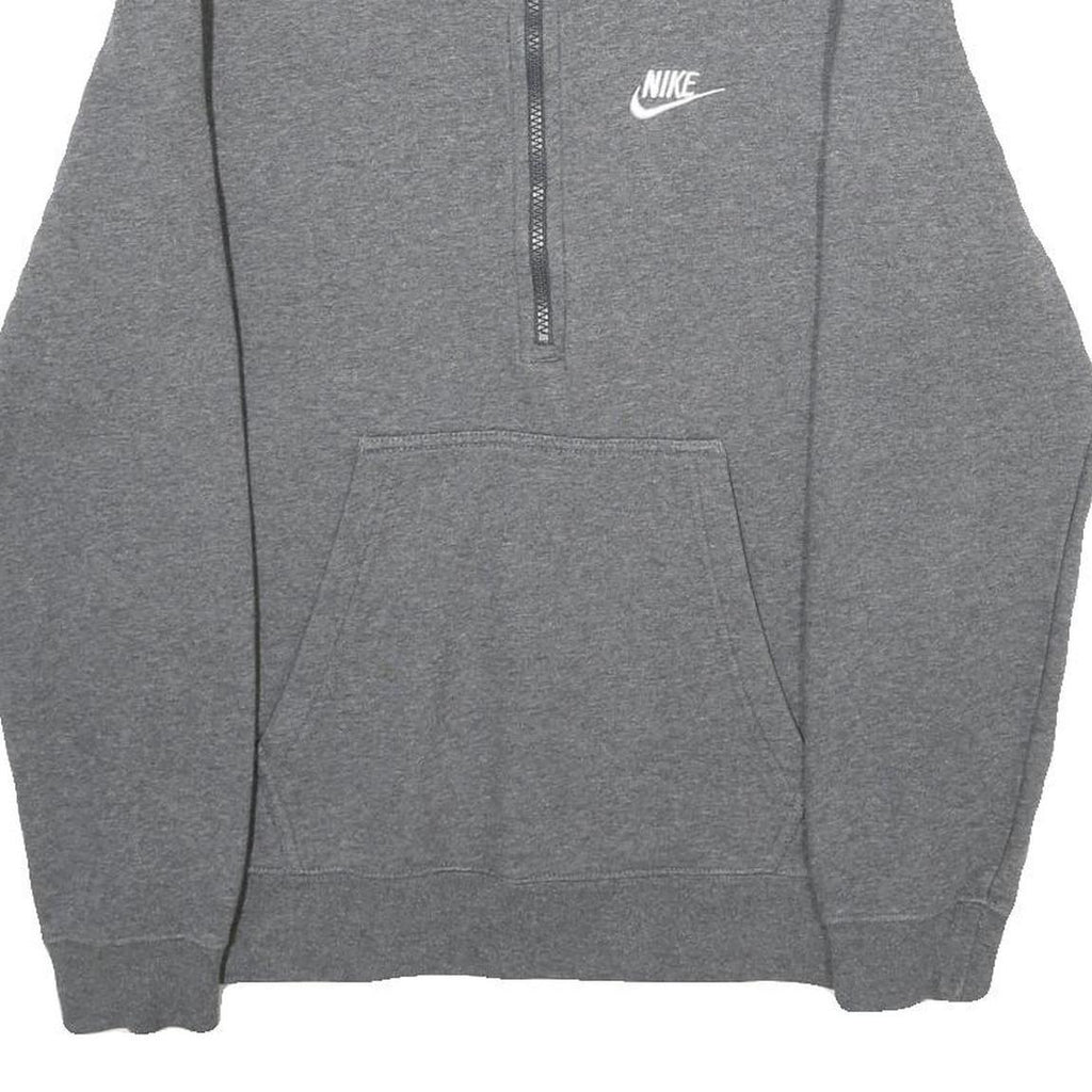 NIKE Mens Grey 1/4 Zip XS Cotton Blend Sweatshirt Pullover Casual Comfort