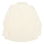 GUILO GALANTI Womens Cream Satin Shirt Long Sleeve Collared Blouse L Lightweight
