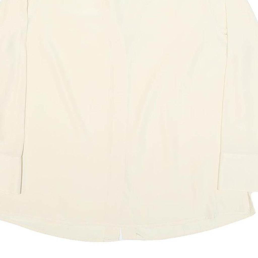 GUILO GALANTI Womens Cream Satin Shirt Long Sleeve Collared Blouse L Lightweight