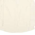 GUILO GALANTI Womens Cream Satin Shirt Long Sleeve Collared Blouse L Lightweight