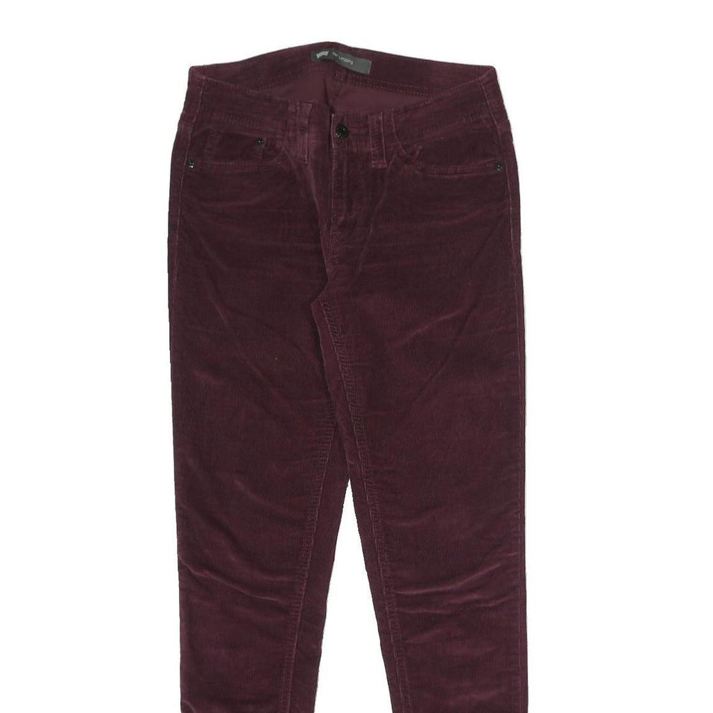 LEVI'S Womens Cotton Blend Burgundy Slim Skinny Trousers W28 L29 Casual
