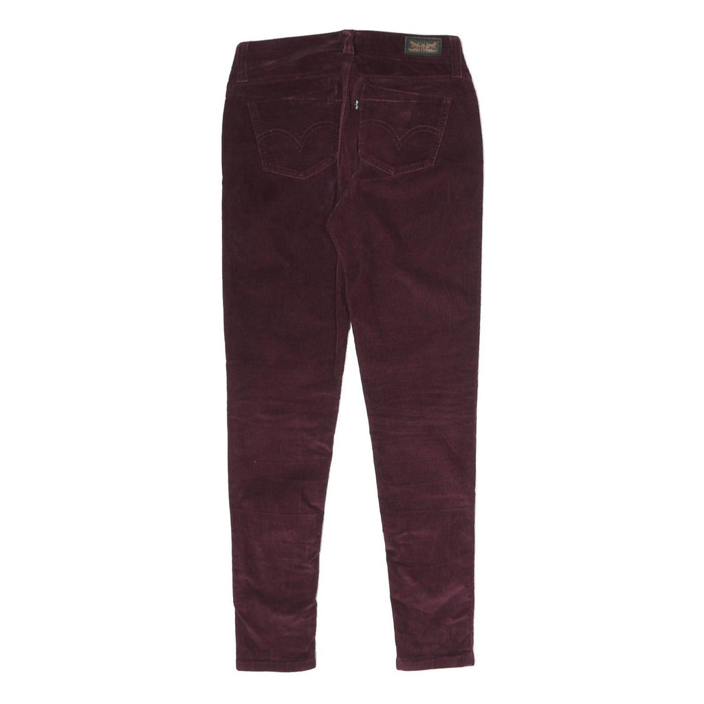 LEVI'S Womens Cotton Blend Burgundy Slim Skinny Trousers W28 L29 Casual