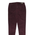LEVI'S Womens Cotton Blend Burgundy Slim Skinny Trousers W28 L29 Casual