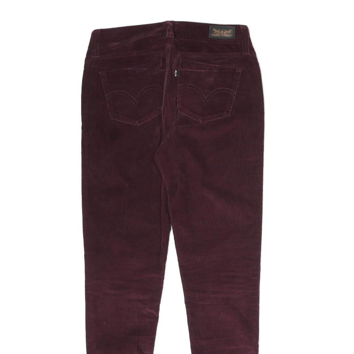 LEVI'S Womens Cotton Blend Burgundy Slim Skinny Trousers W28 L29 Casual