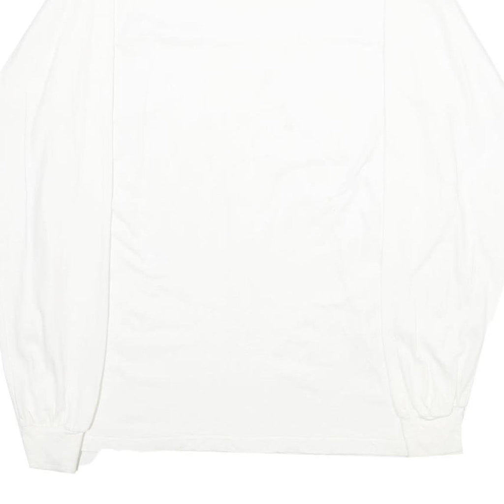 HANES Mens White Cotton Graphic Long Sleeve Crew Neck L Shirt Floral Print