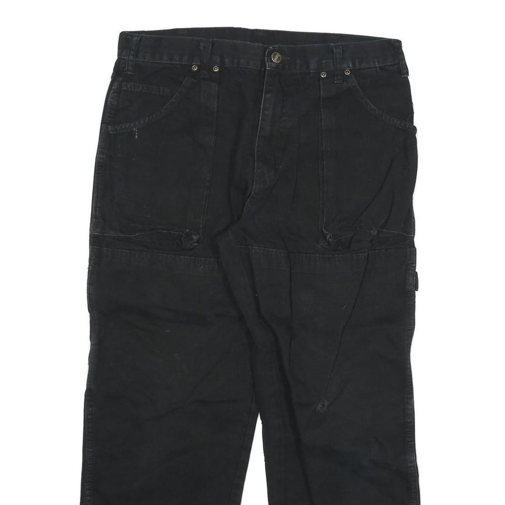 DICKIES Mens Black Relaxed Straight Denim Jeans W32 L28 Workwear Zip Fly