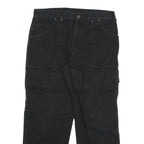 DICKIES Mens Black Relaxed Straight Denim Jeans W32 L28 Workwear Zip Fly