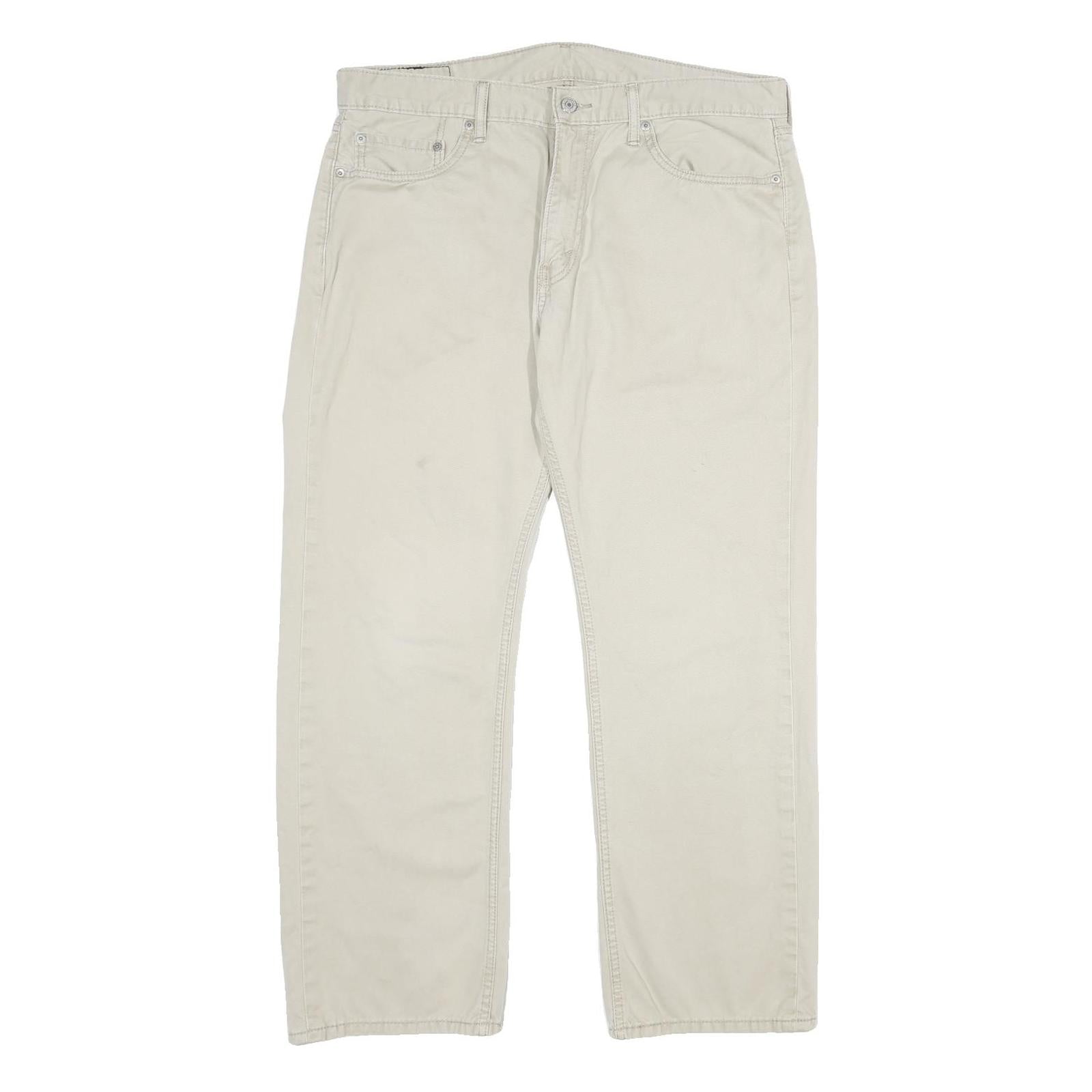 LEVI'S Mens Cotton Beige Loose Straight Trousers W36 L30 Casual Zip Fly