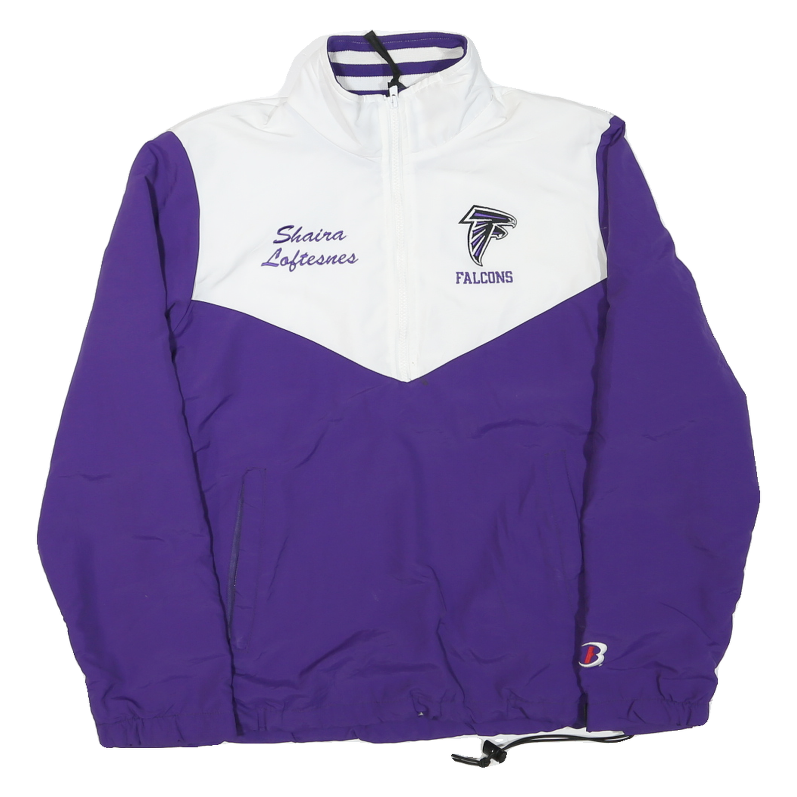BOATHOUSE Mens Purple & White Falcons Lacrosse Zip Jacket S Polyester Blend