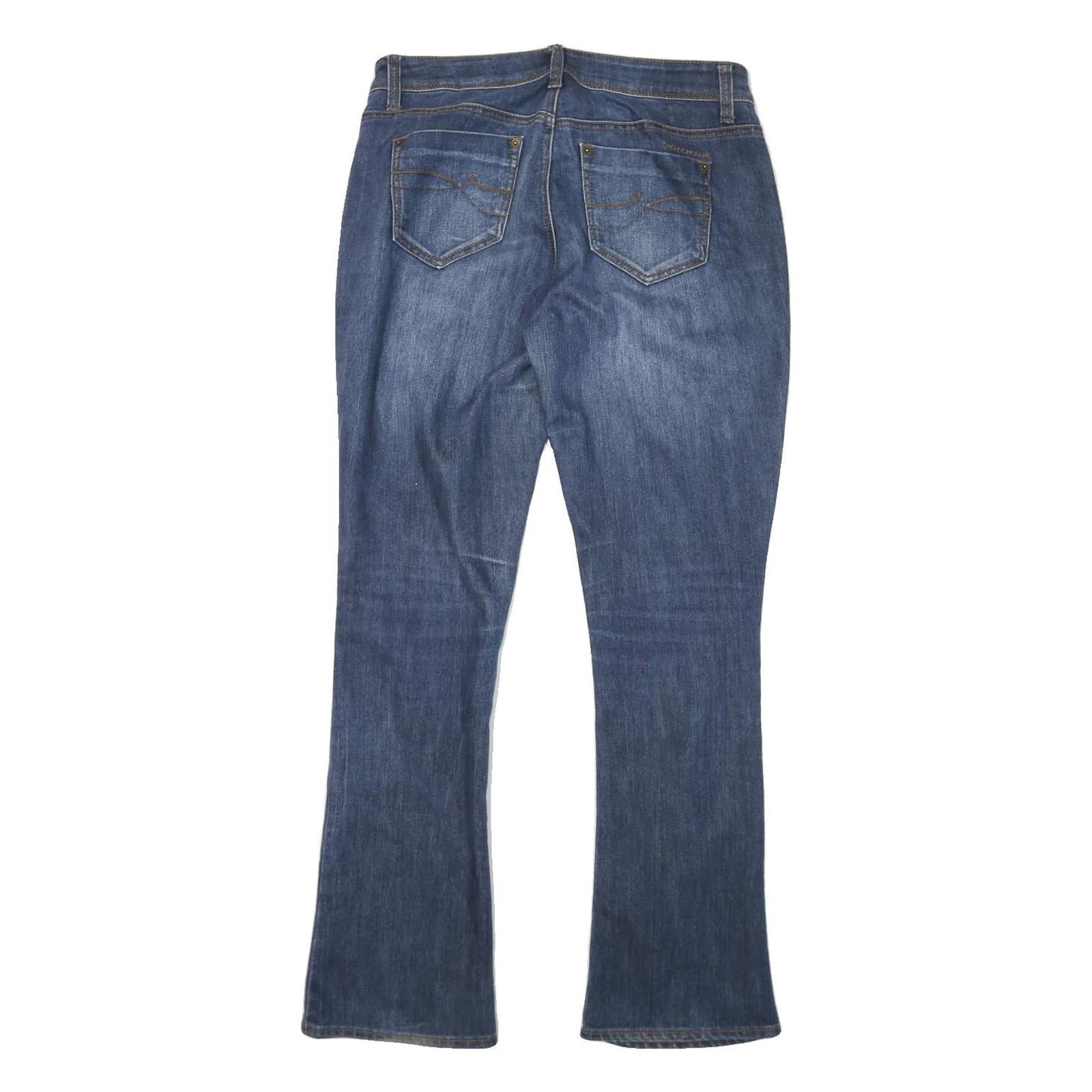 DKNY Womens Blue Regular Bootcut Denim Light W30 L31 Classic Zip Jeans