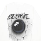 HANES Mens White Bennie Crew Neck XL Cotton Blend Pullover Sweatshirt Graphic