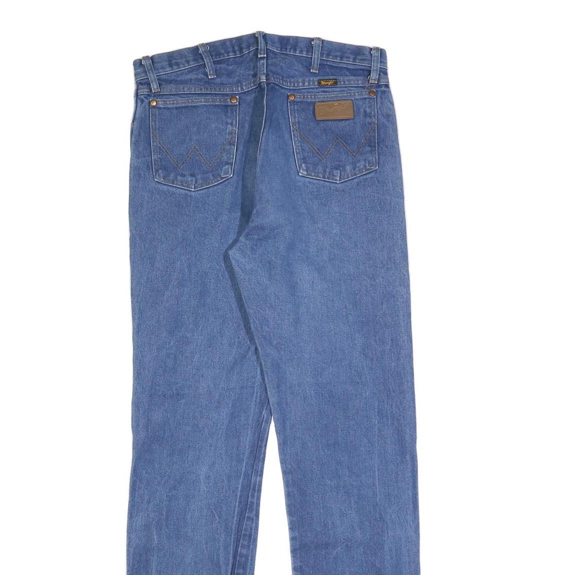 WRANGLER Mens Regular Blue Denim Jeans W35 L36 Classic Cotton Blend Zip