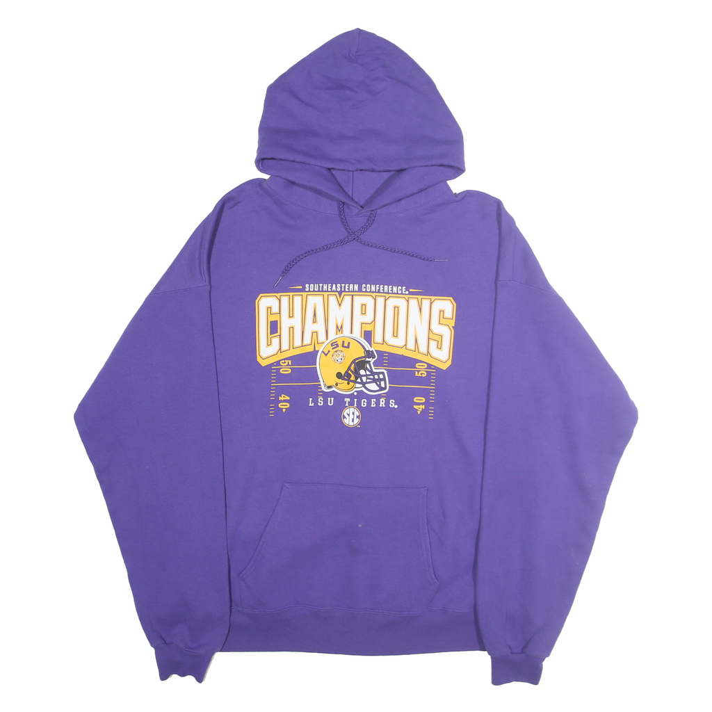 HANES Mens Purple LSU Tigers Champions Pullover Hoodie XL Collegiate Sports