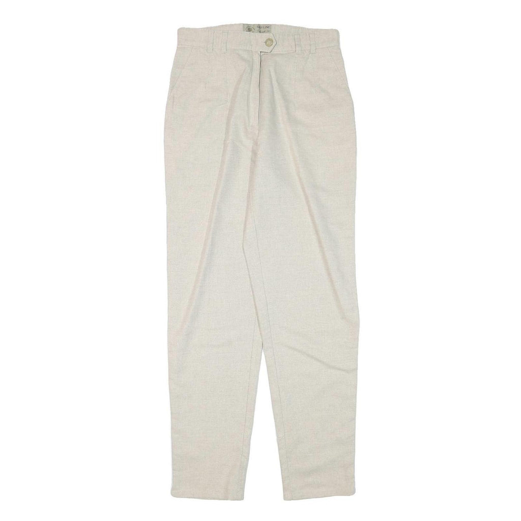 BRAX Womens Linen Blend Cream Slim Tapered Trousers W28 L30 Stylish Comfort