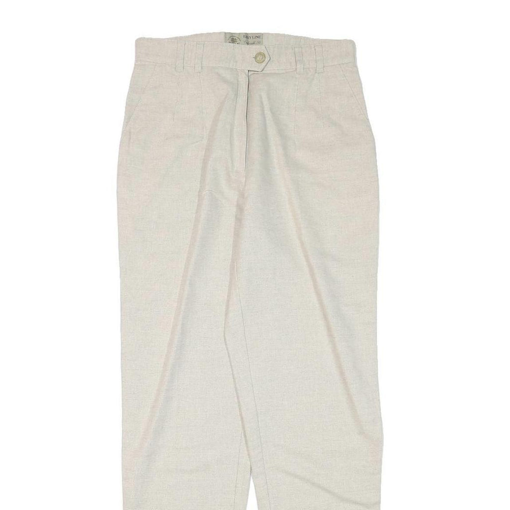 BRAX Womens Linen Blend Cream Slim Tapered Trousers W28 L30 Stylish Comfort