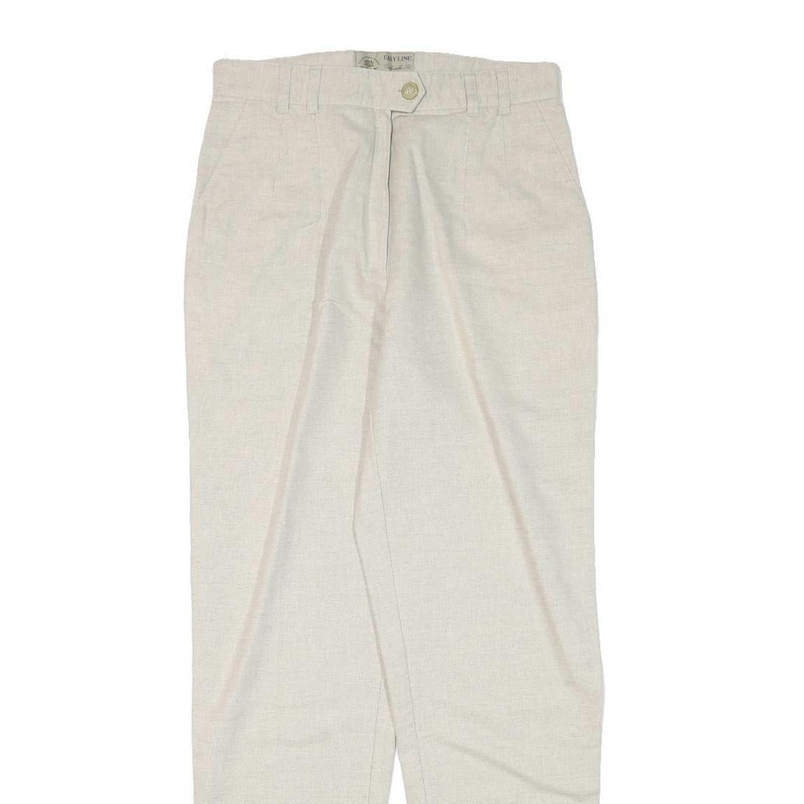 BRAX Womens Linen Blend Cream Slim Tapered Trousers W28 L30 Stylish Comfort
