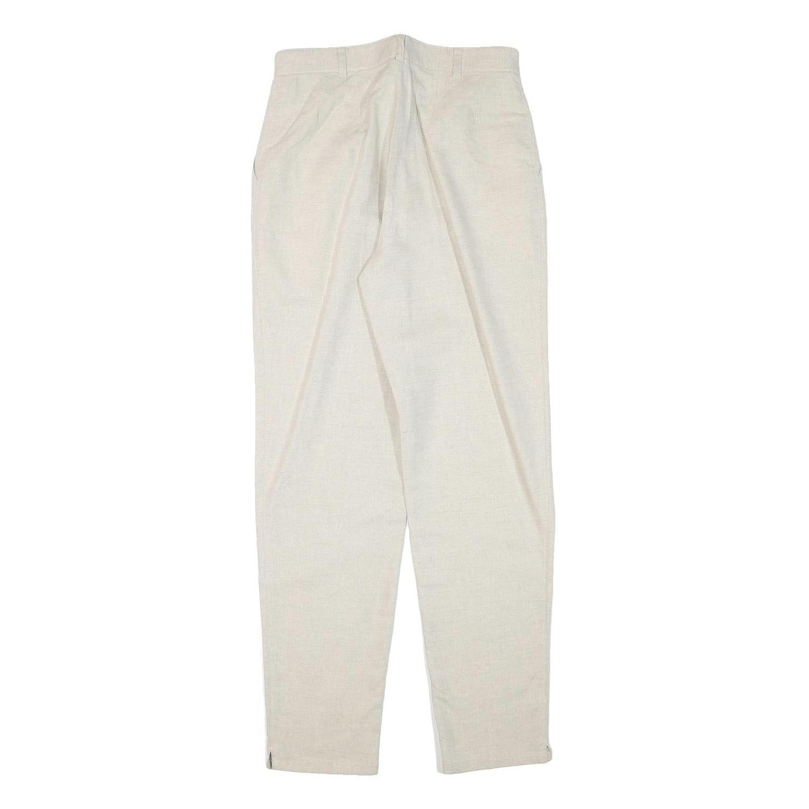 BRAX Womens Linen Blend Cream Slim Tapered Trousers W28 L30 Stylish Comfort
