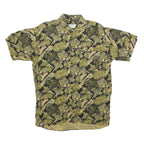 NOROSHIRTS Mens Green Abstract Pattern Shirt M Cotton Blend Casual Summer