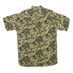 NOROSHIRTS Mens Green Abstract Pattern Shirt M Cotton Blend Casual Summer