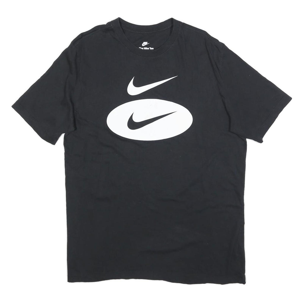 NIKE Mens Black Graphic T-Shirt L Short Sleeve Crew Neck Cotton Blend