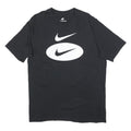 NIKE Mens Black Graphic T-Shirt L Short Sleeve Crew Neck Cotton Blend