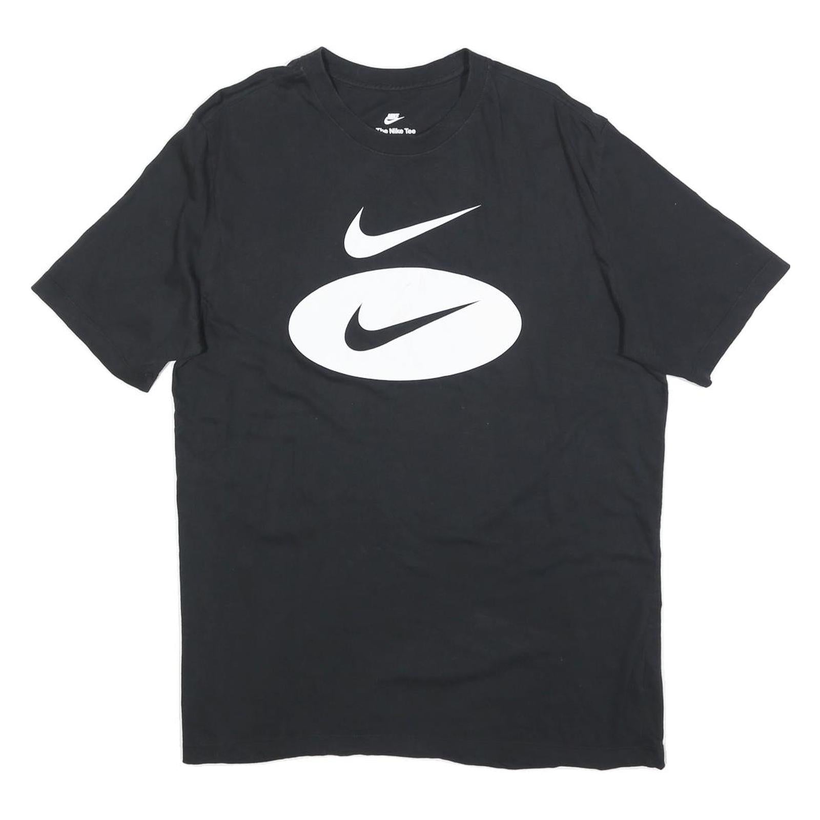 NIKE Mens Black Graphic T-Shirt L Short Sleeve Crew Neck Cotton Blend