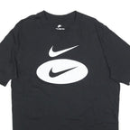 NIKE Mens Black Graphic T-Shirt L Short Sleeve Crew Neck Cotton Blend