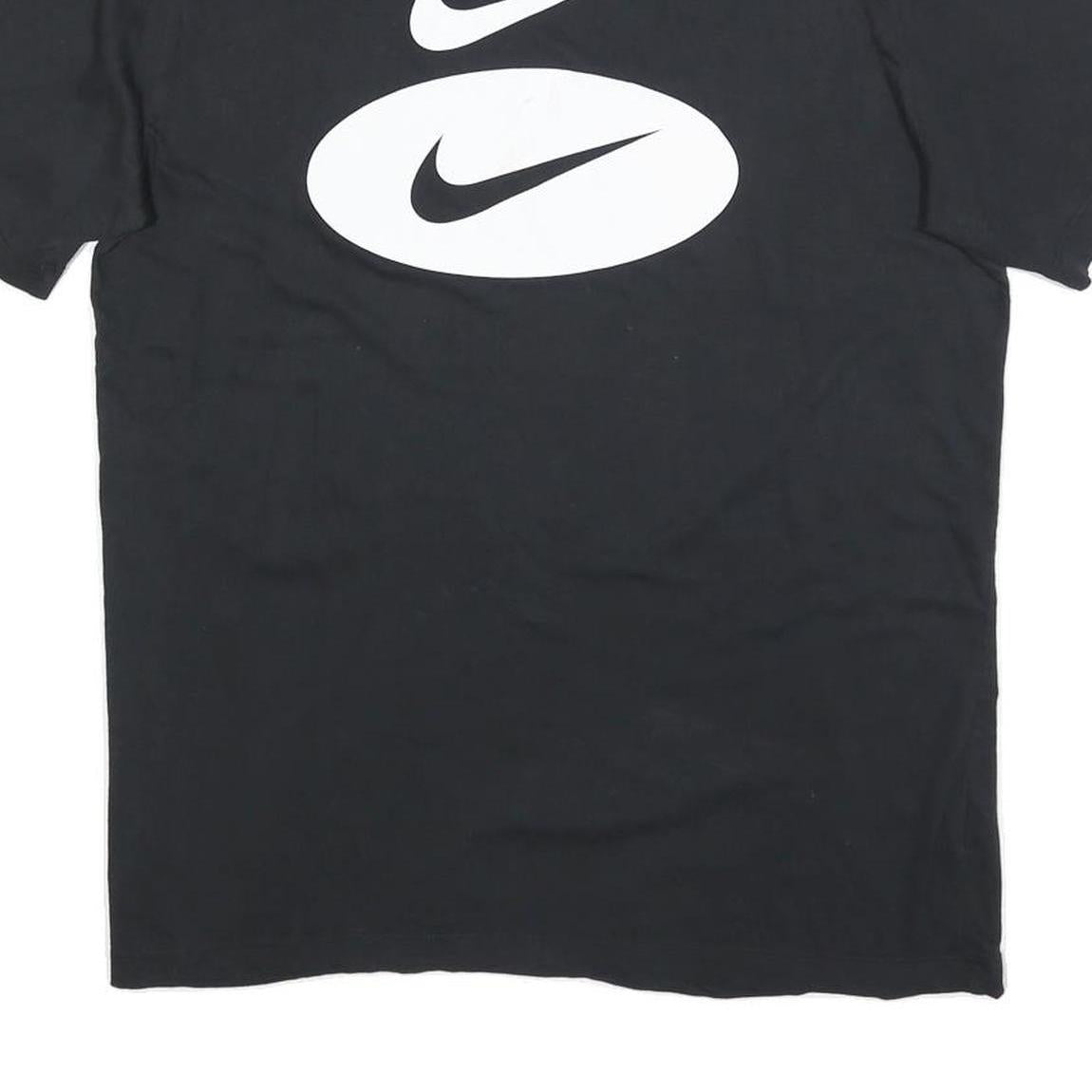 NIKE Mens Black Graphic T-Shirt L Short Sleeve Crew Neck Cotton Blend